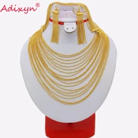 adixyn tassels necklaceearringsbracelet set for women gold color jewelry indiadubaiethiopian weddingparty gifts n03121