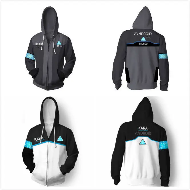 DBH Детройт: стать человеком Коннор RK800 Кара толстовка на молнии капюшон куртка