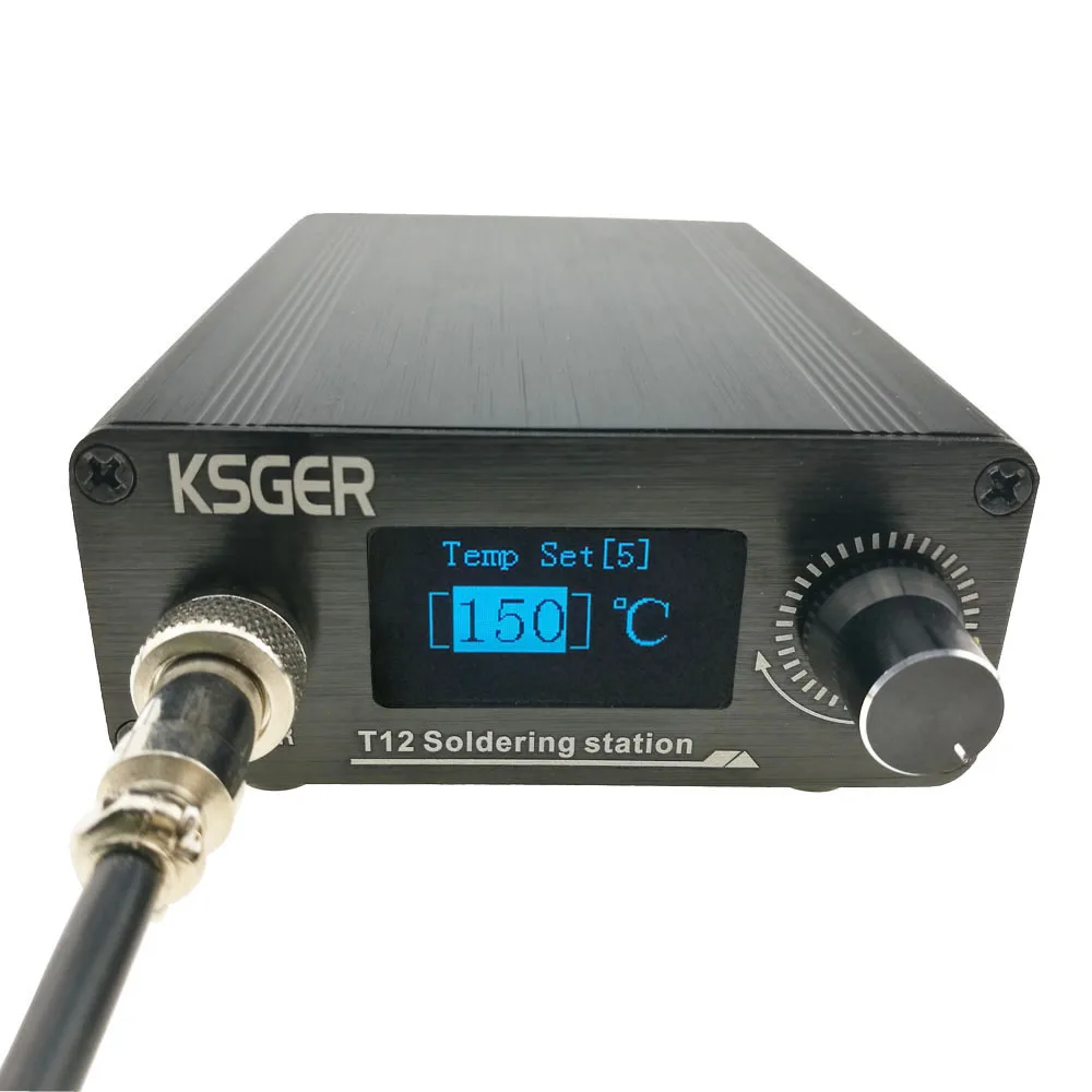 KSGER V2.01 T12 паяльная станция цифровой Температура контроллер Электрический припой паяльник советы T12-K 907 9501 ручка