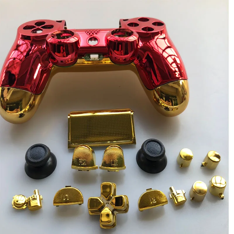 

Full Housing Shell Plating Case Cover Button For PS4 Pro Playstation 4 Pro JDM 040 JDS 040 V2 Controller Chrome Gold Red Replace