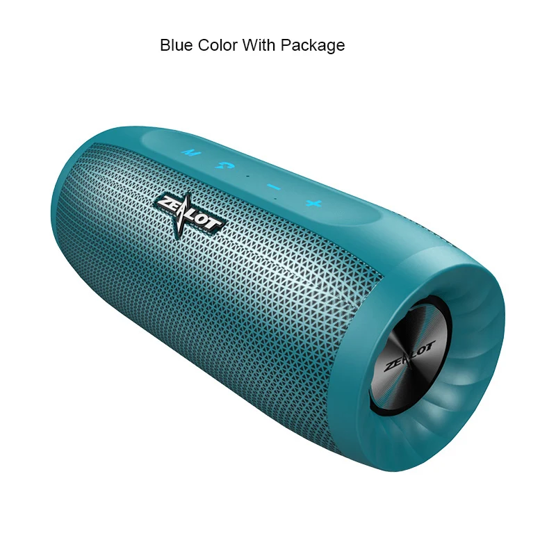 Blue With Package ZEALOT S16 HIFI Bluetooth динамик супер бас беспроводной стерео Саундбар AUX TF карта играть на открытом воздухе громкой связи с микрофоном сенсорное управление - Цвет: Blue With Package