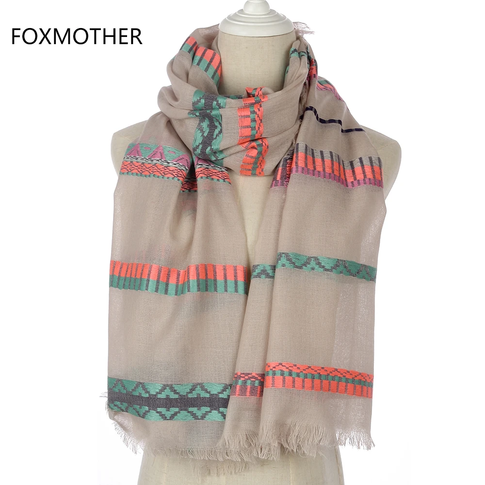 FOXMOTHER новый модный бренд Серый Бежевый неоновый геометрический полосатый
