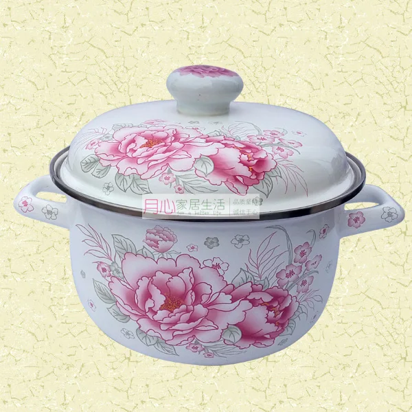 Бесплатная доставка кастрюля с эмалью 22 см кастрюли суповый горшок утолщенная