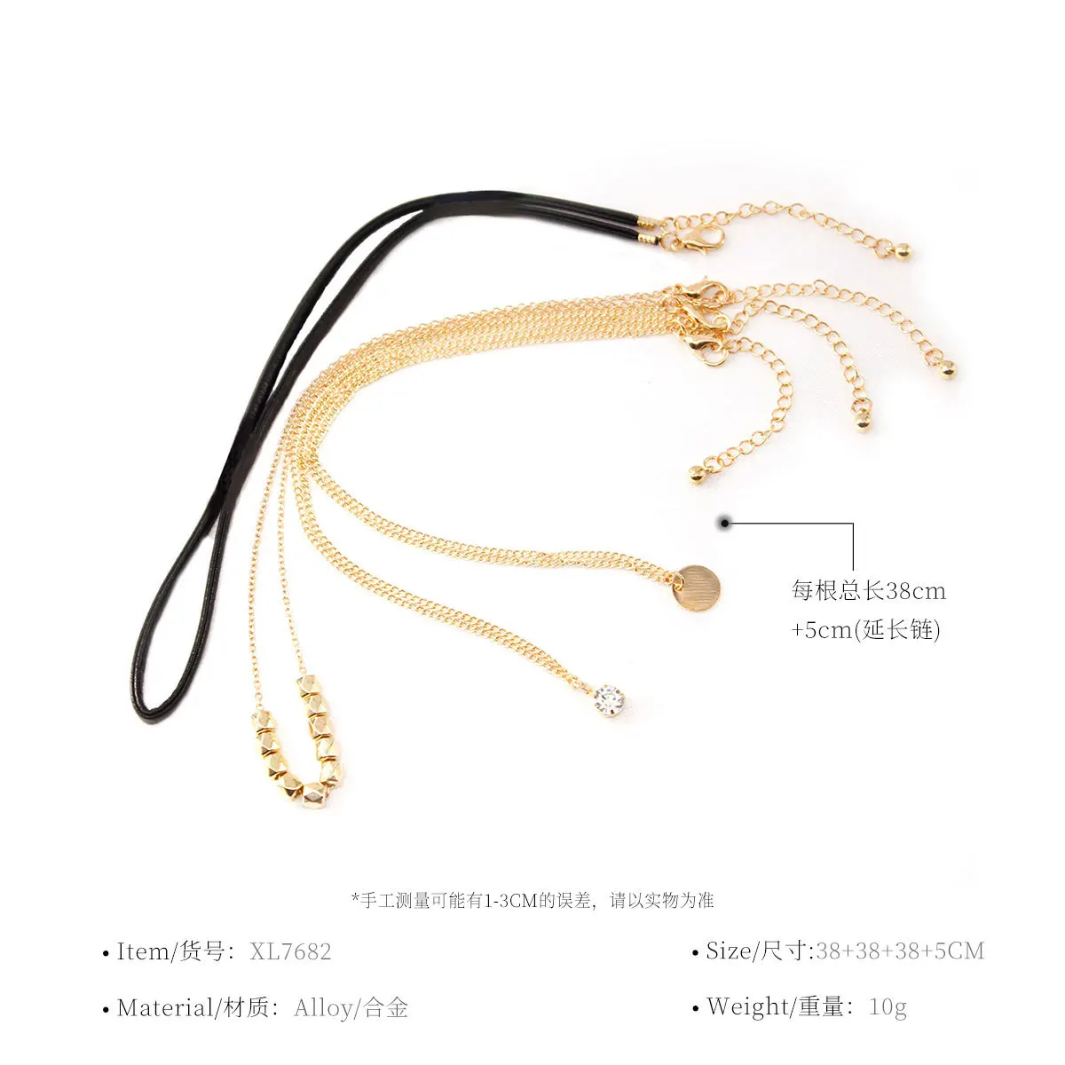 Sequin Rhinestone Pendant Choker Necklace Female Gold Color Clavicle Chains 2019 Fashion Jewelry Multi-layer Necklaces for Women | Украшения