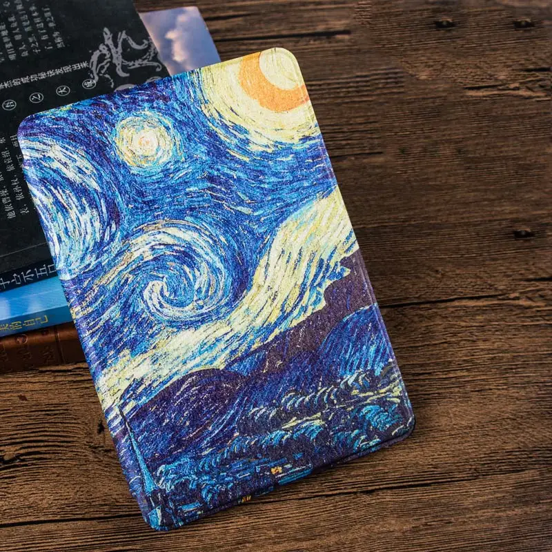 Starry Sky Умный чехол из искусственной кожи чехол для Amazon Kindle Paperwhite 4 читалка Магнитный Водонепроницаемый чехол Funda Kindle Paperwhite 4 выпуск - Цвет: Starry Sky