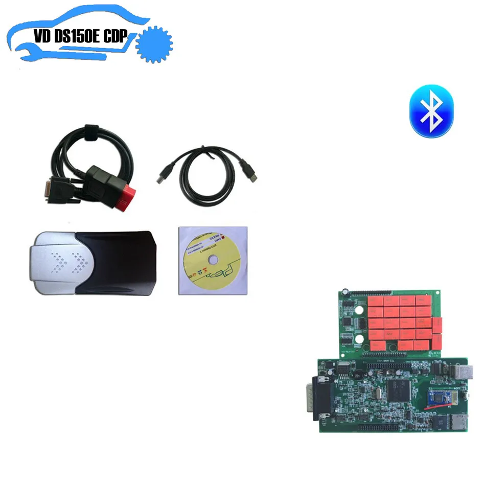 2016R0 Бесплатно активная новая конструкция коробки для Delphis DS150E CDP Pro Plus с Bluetooth Autocom VD TCS Pro+8 шт. полный автомобильный кабель на.
