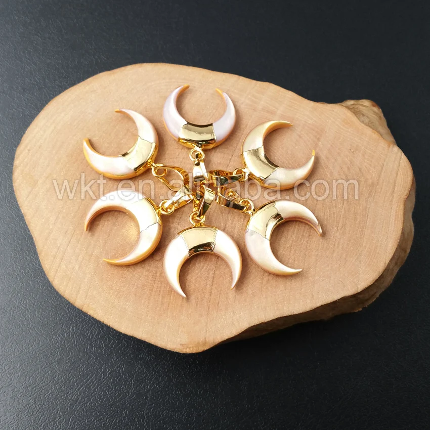 _ Оптовая продажа подвеска в виде натурального желтого маленького полумесяца из