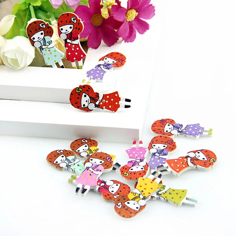 50 шт. разноцветные пуговицы из натурального дерева для девочек аксессуары шитья