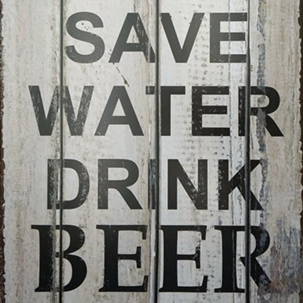 SAVE WATE DRINK BEER Iron Tin Party Signs Retro Plate Poster Alcohol Shabby Plaque for Pub Bar Lounge Wall Decor 20x30cm | Дом и сад