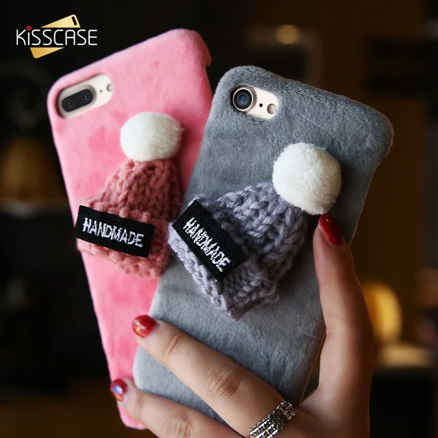 2019 Kisscase пушистый чехол для iPhone 6 6s 7 8 плюс шляпа своими руками X 5 5S SE Plus случаях