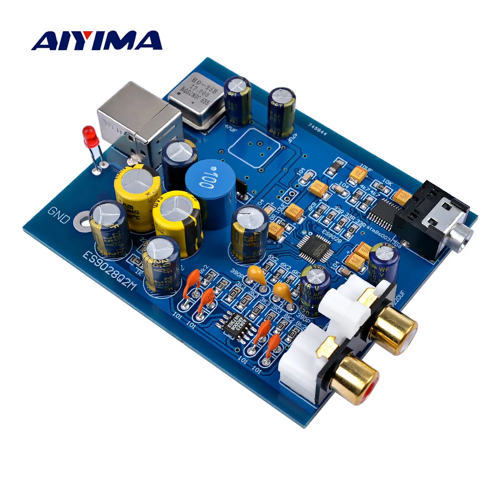 AIYIMA ES9028Q2M SA9023 USB ЦАП Декодер плата Звуковая карта Поддержка 24Bit 92k для аудио