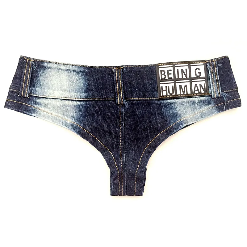 Пикантные женские летние шорты с кристаллами для танцев на шесте, вечерние женские джинсы, джинсовые микро мини-джинсы, ультра низкая талия, клубная одежда