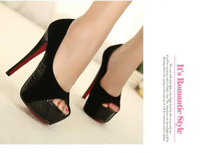Colorful Black With Pink Peep Toe Dress 