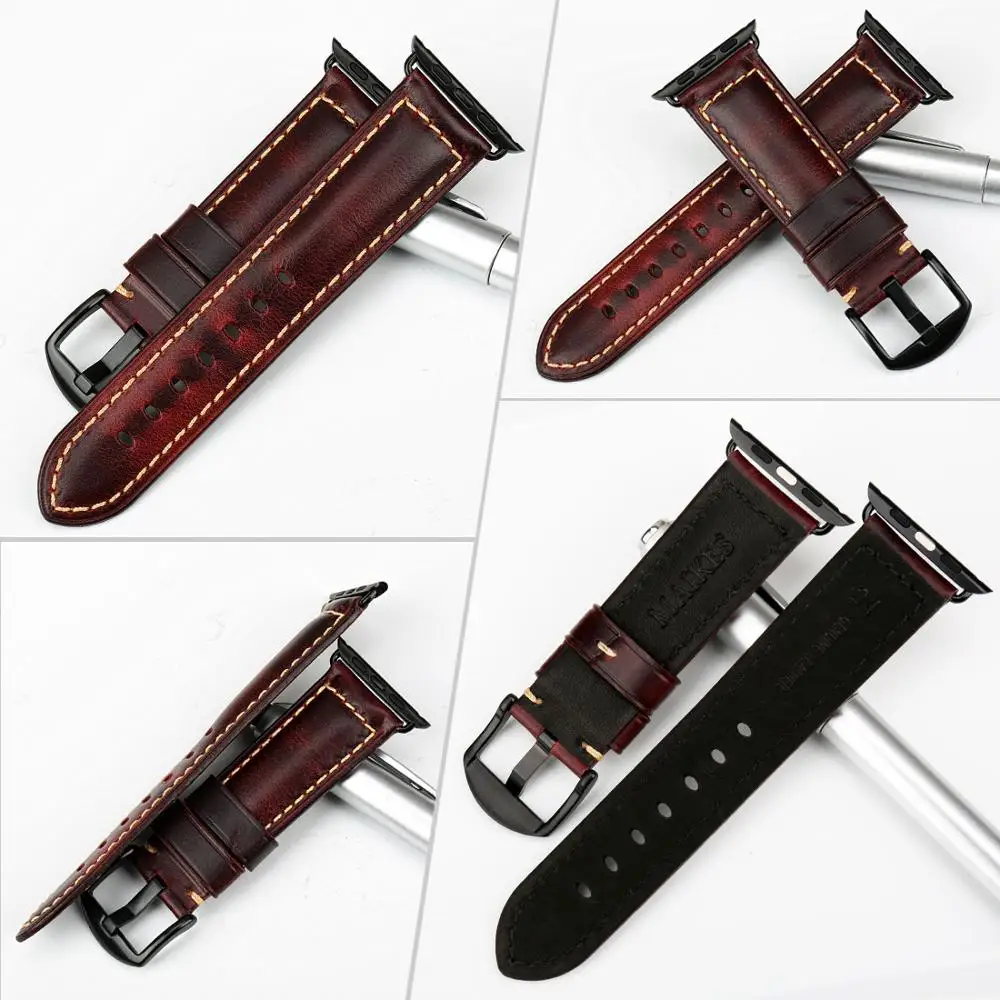 Фото Ремешок из натуральной кожи для Apple Watch Series 5 4 3 2 1, 42 мм 38 мм №3