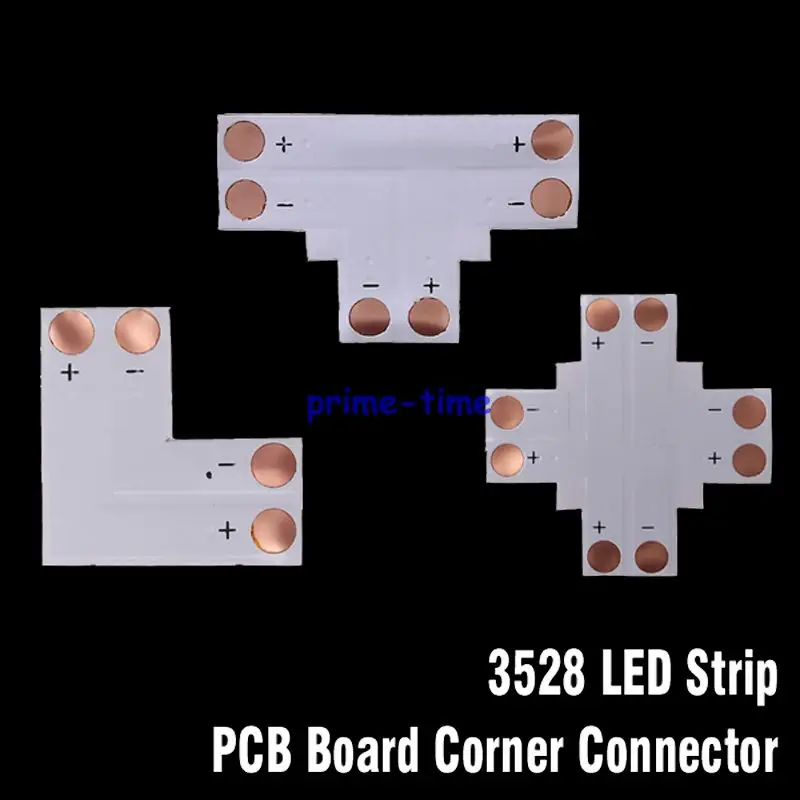 10 шт. 8 мм 2PIN L или T X (крест) форма коннектор PCB Плата без пайки для 3528 2835 3014