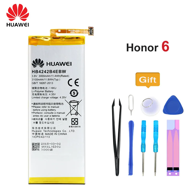 Original Huawei Battery HB4242B4EBW for Honor 6 4X H60-L01 H60-L02 H60-L11 H60-L04 3000mAh | Мобильные телефоны и