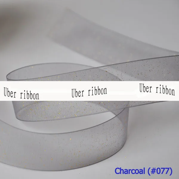 [IuBuFiGo] 1-1/4 &quot(32 мм) Золотая металлизированная лента из органзы с принтом для