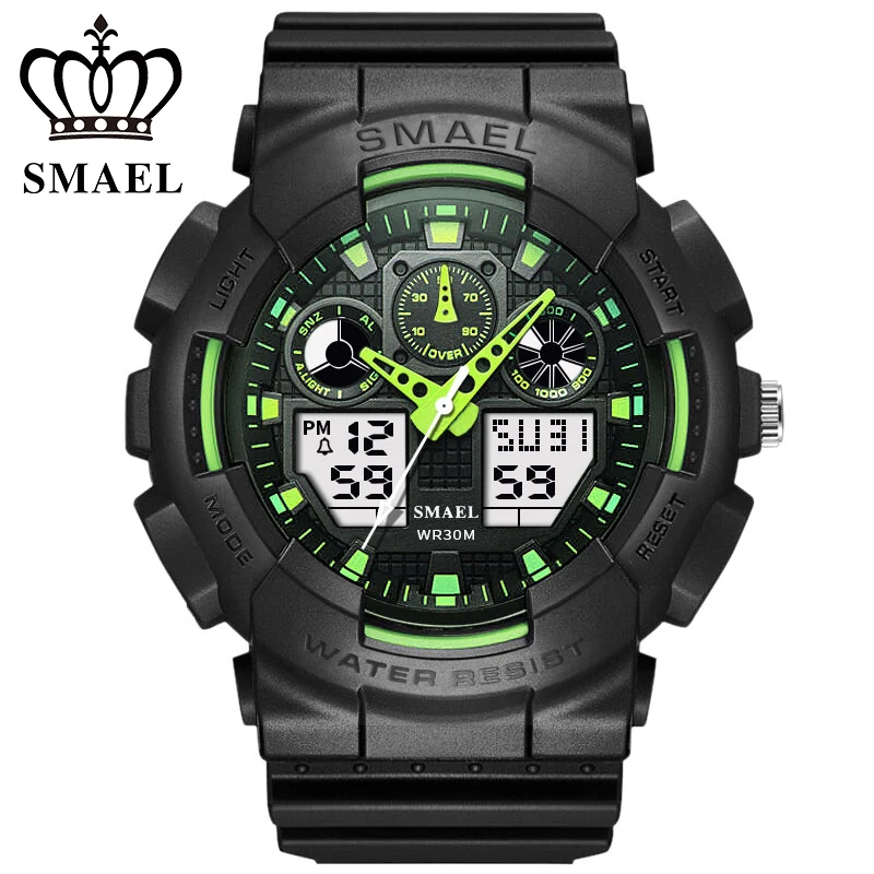 Часы SMAEL Мужские Цифровые в стиле G-shock спортивные аналоговые Кварцевые