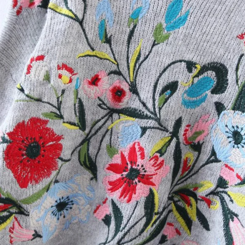 Vodiu Sweater Female Winter Women Long Sleeve Woman Pullover Flower Embroidery Fashion Casual 2019 New Hot Sale | Женская одежда