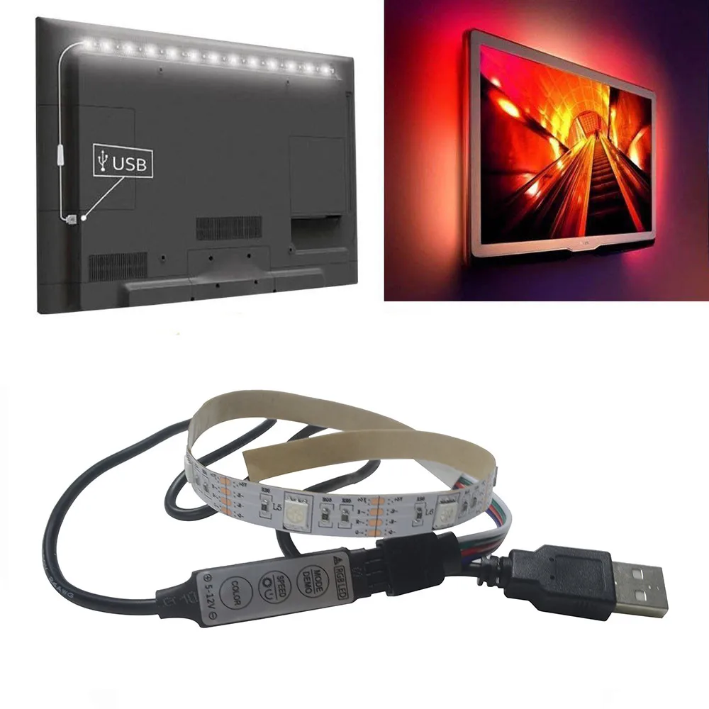 5 в 5050 9SMD/30 см RGB светодиодный светильник полоса для телевизора задний домашний