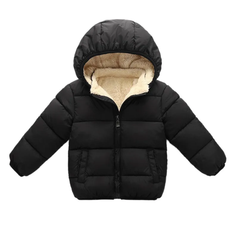Kids Winter Warm Jacket Children Plus Velvet Cotton Coat Toddler Girls Boys Solid Outerwear Children's Clothing | Детская одежда и