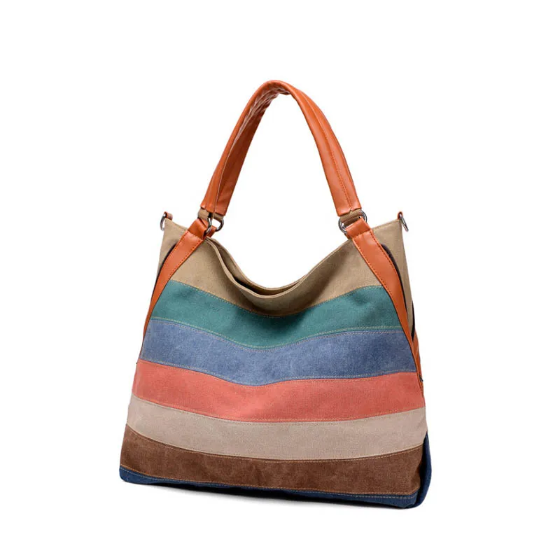 2018 цвет полосатый холщовый мешок элегантные сумки высокой емкости простая