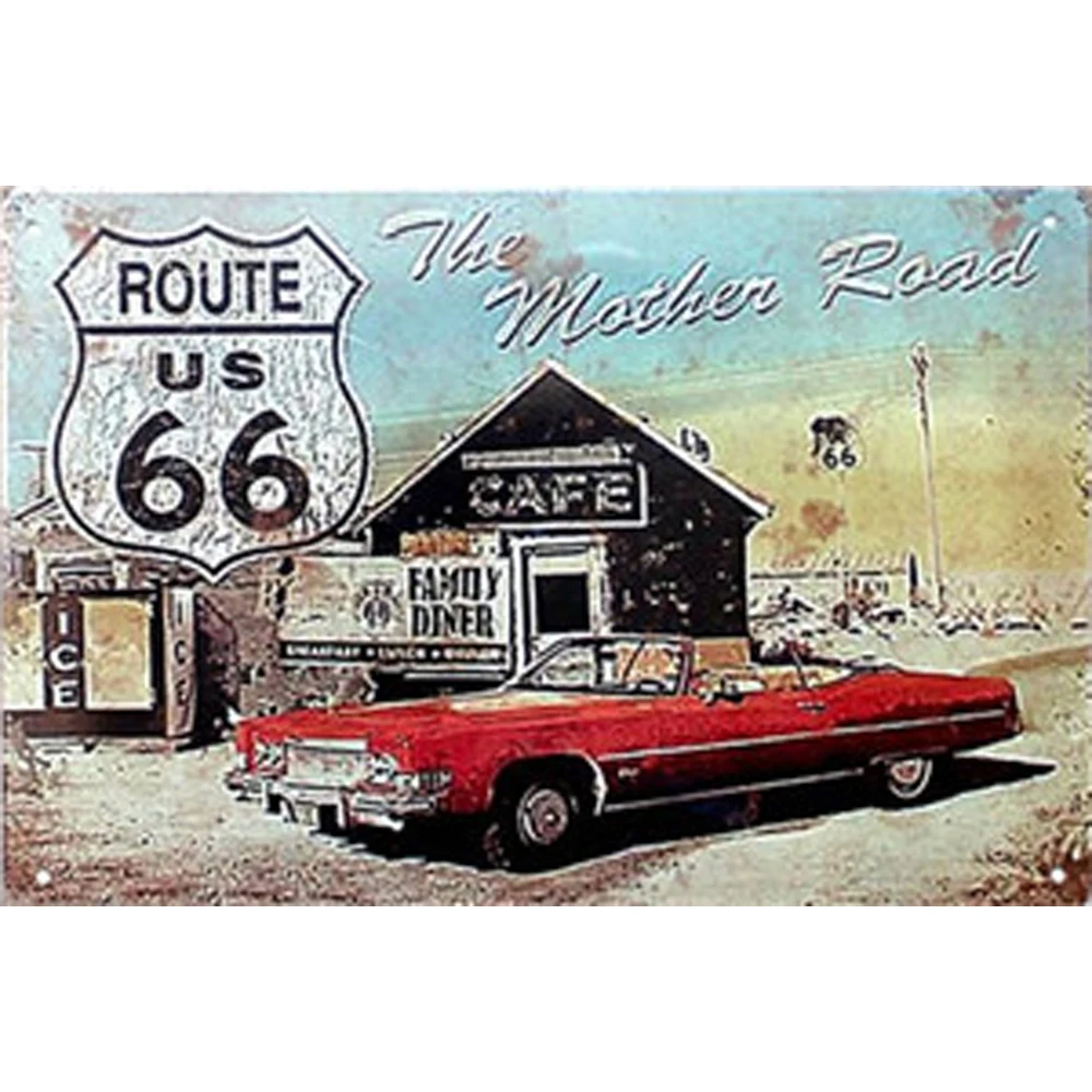 US Route 66 винтажный металлический знак бар украшение для стен дома паба ретро