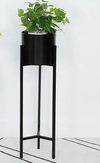 black 88x23cm Металлическая полка для цветочных горшков в скандинавском стиле, полка для цветов из кованого железа, золотая, одиночная, для гостиной, для внутреннего украшения дома, цветочный горшок - Цвет: black 88x23cm