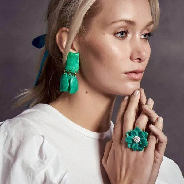 Amybaby Luxury Fashion Flower Crystal Resin Womens Beautiful Stud Earring Enamelled Glaze Jewelry For Party | Украшения и