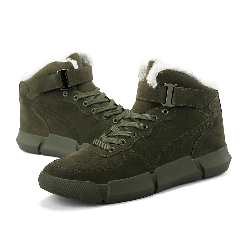 

Fashion Men's Breathable Casual Shoes Brand Suede Comfortable Black High Top Plus Velvet Tenis Krasovki Chaussure Homme Sapato