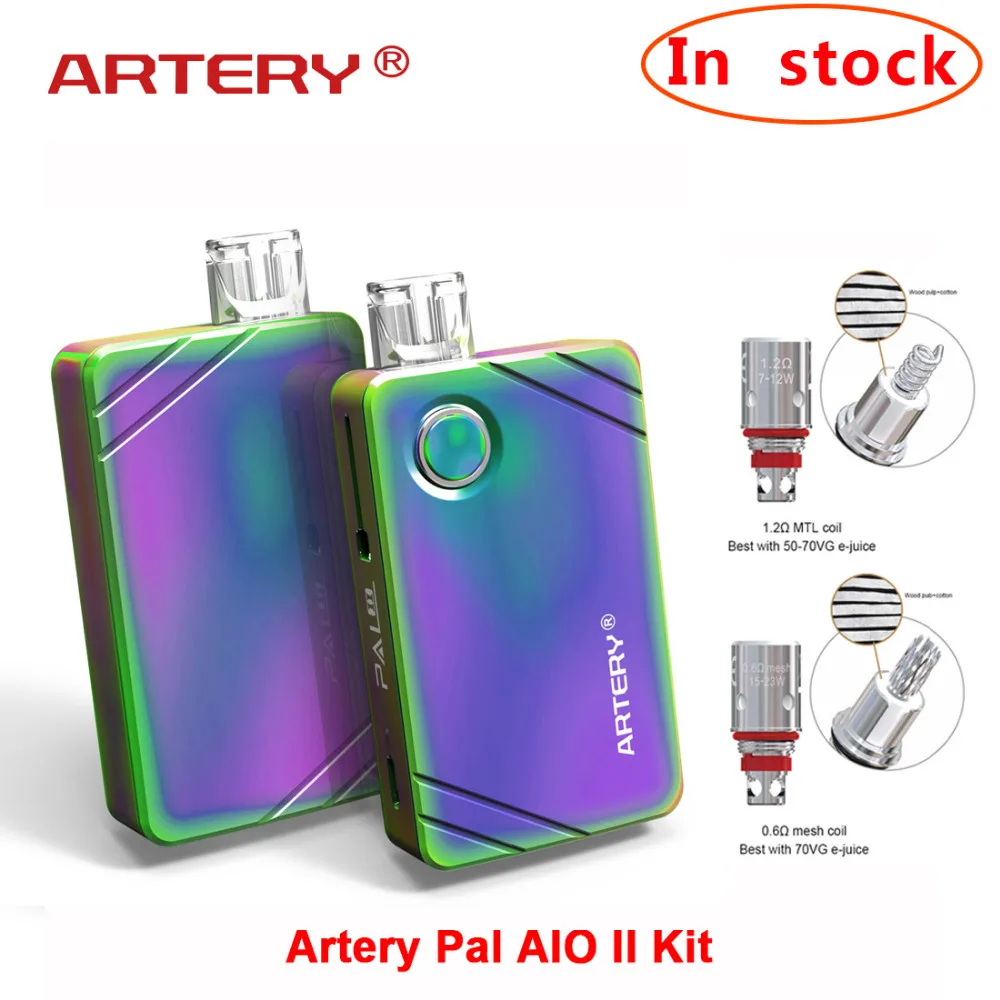 Оригинальный артерия Pal AIO II комплект 1000 мАч с 3 мл бак pod MTL Vape электронная сигарета