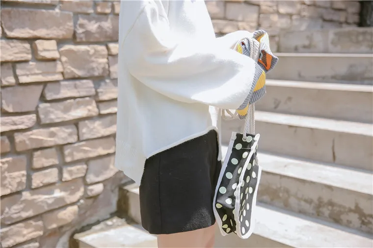 2019 Women's Casual Sweaters Kawaii Cute Ulzzang Contrast-cut Knit Sweater Female Korean Japanese Harajuku Clothing For Women | Женская