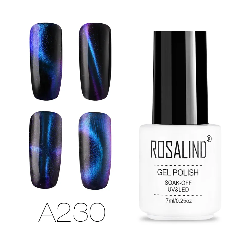 RCA230 ROSALIND 4D кошачий глаз Гель-лак для ногтей vernis Полупостоянный УФ-лак для маникюрный гель для ногтей праймер верхнее покрытие Гель-лак - Цвет: RCA230