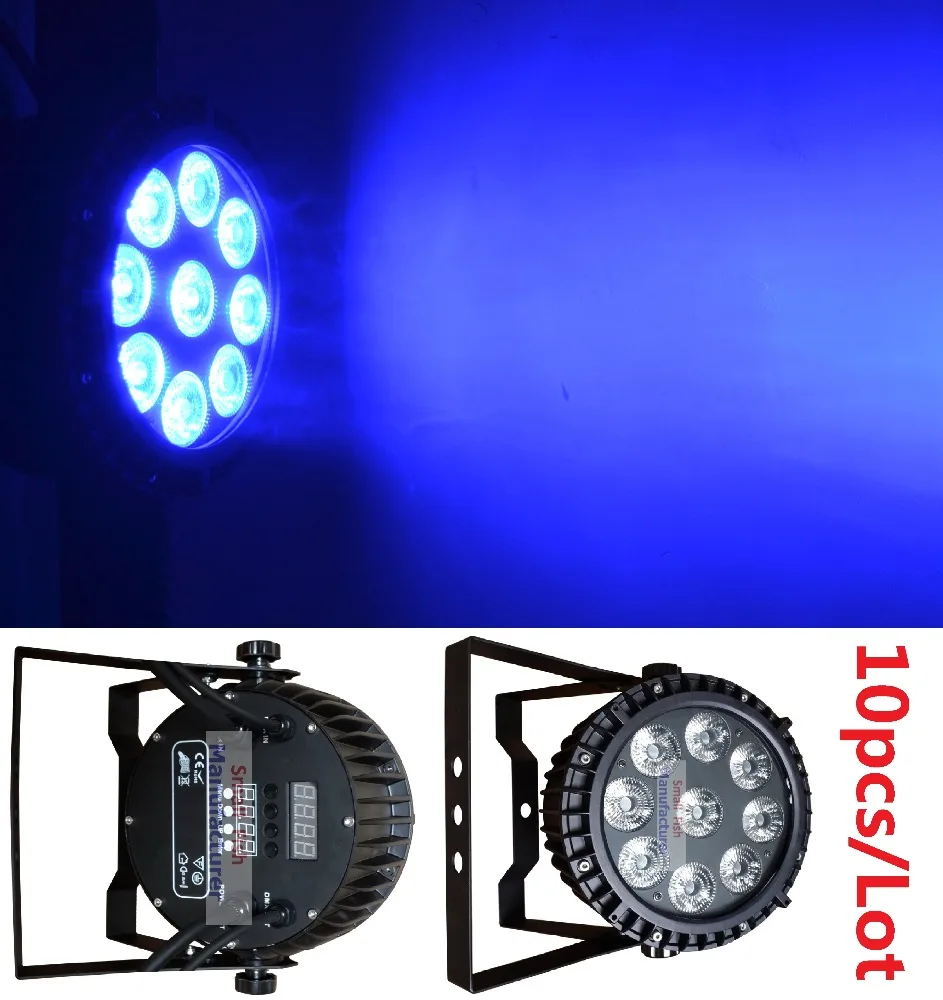 

10x DJ Disco Par Led 9x10W RGBW Stage Light DMX Strobe Flat Luces Discoteca Party Lights Laser Luz Projector Lumiere Controller