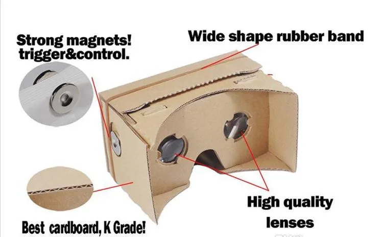 Картонные 3D очки виртуальной реальности 500X сделай сам Google Очки бумажная коробка