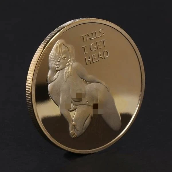 Gold Сексуальная женщина монета получить хвосты головы! Взрослый вызов Lucky Girl набор памятных монет Золото Серебро вызов монеты - Цвет: Gold