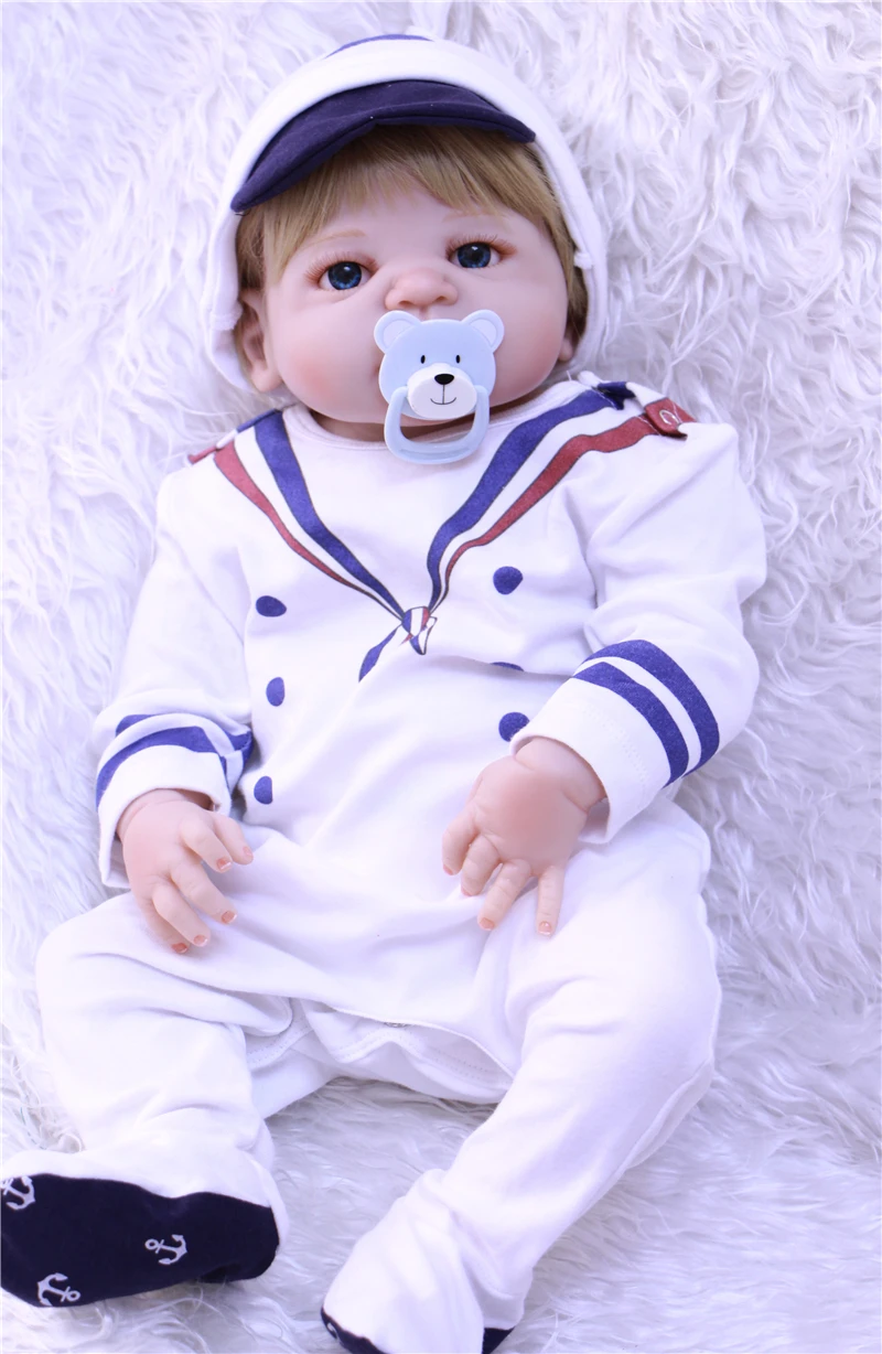 

NPK 55cm Full body silicone reborn baby doll toys lifelike newborn boy girl babies kids child gift bathe toy bonecas reborn