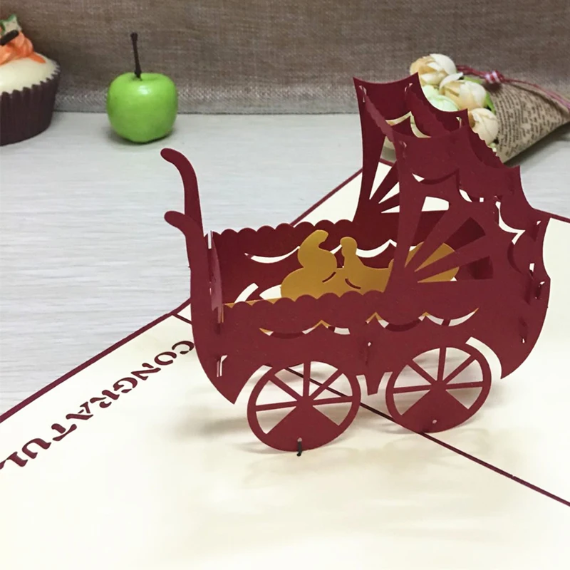 Новинка, открытки с 3D изображением дня рождения, подарки, поздравительные открытки, лазерная резка, вечерние открытки с конвертом, подарок для ребенка