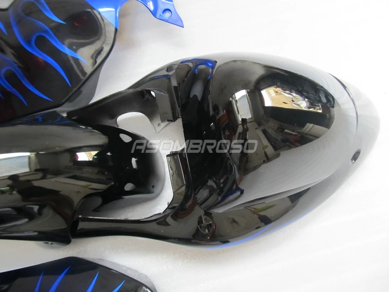 Мотоцикл горячая Распродажа обтекатель набор для Suzuki 1996-2007 GSXR1300 96-07 Синий Пламя