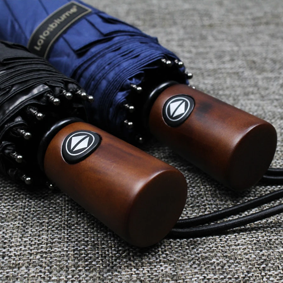 Отличное качество деревянная ручка деловой мужской зонт автоматический