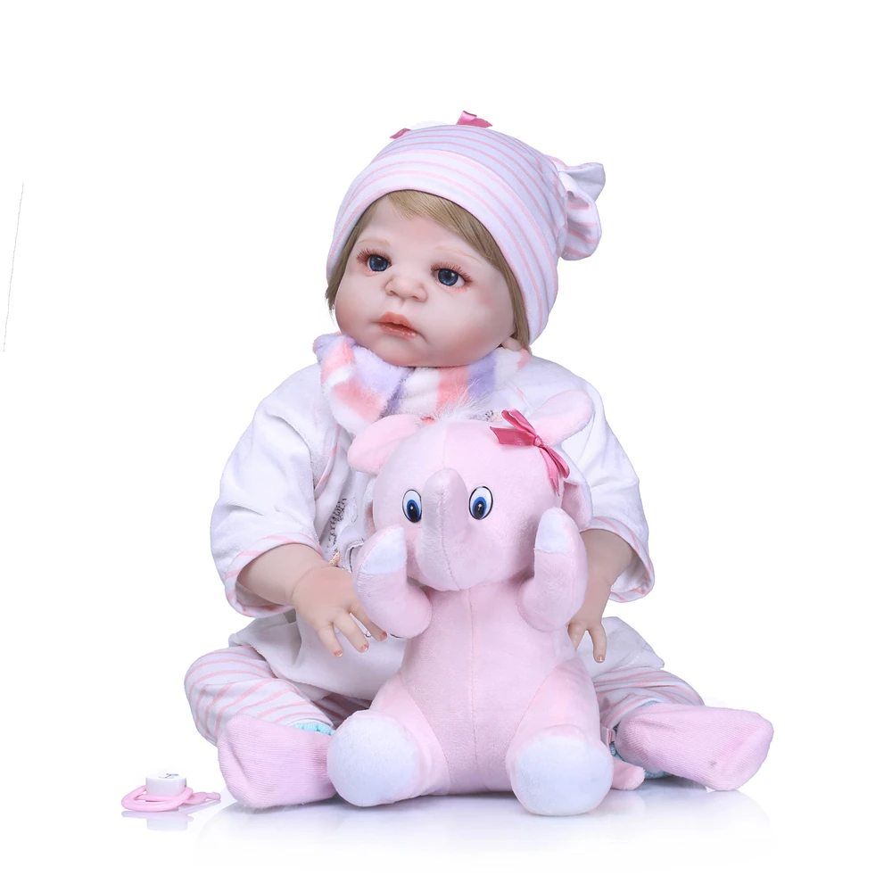 Оригинальные Розовые Слоны npk dolls силиконовые куклы для новорожденных подарки 22