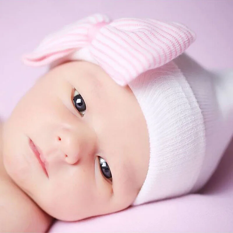 Шапочка розового и голубого цвета для Младенческая шапочка больницы с цветами