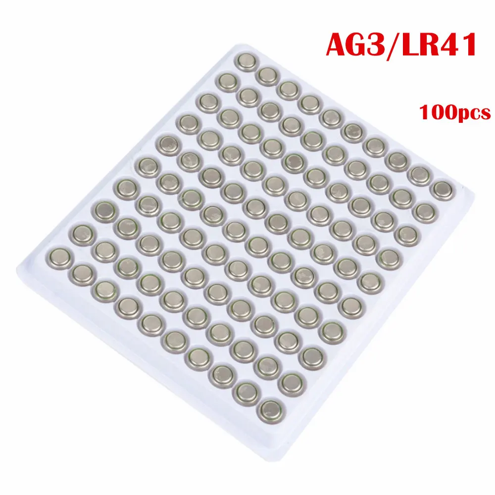 100x AG3 часы кнопки батареи LR41 ночник 392 хомяк SR41 игрушки 192 пульт дистанционного