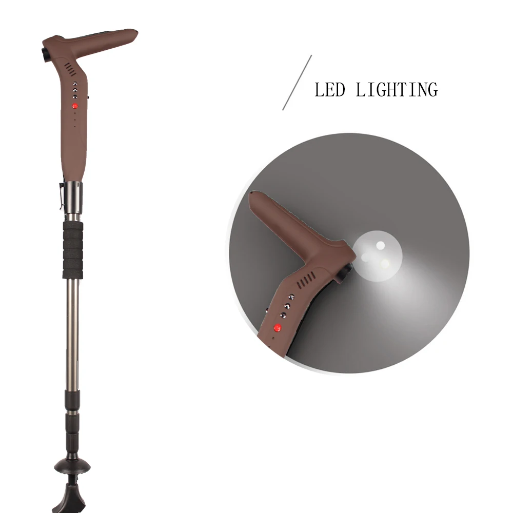 Smart Walking Stick with LED Flashlight FM Radio &amp MP3 Player GSM Calling SOS Emergency Button GPS Tracker Free APP | Безопасность и