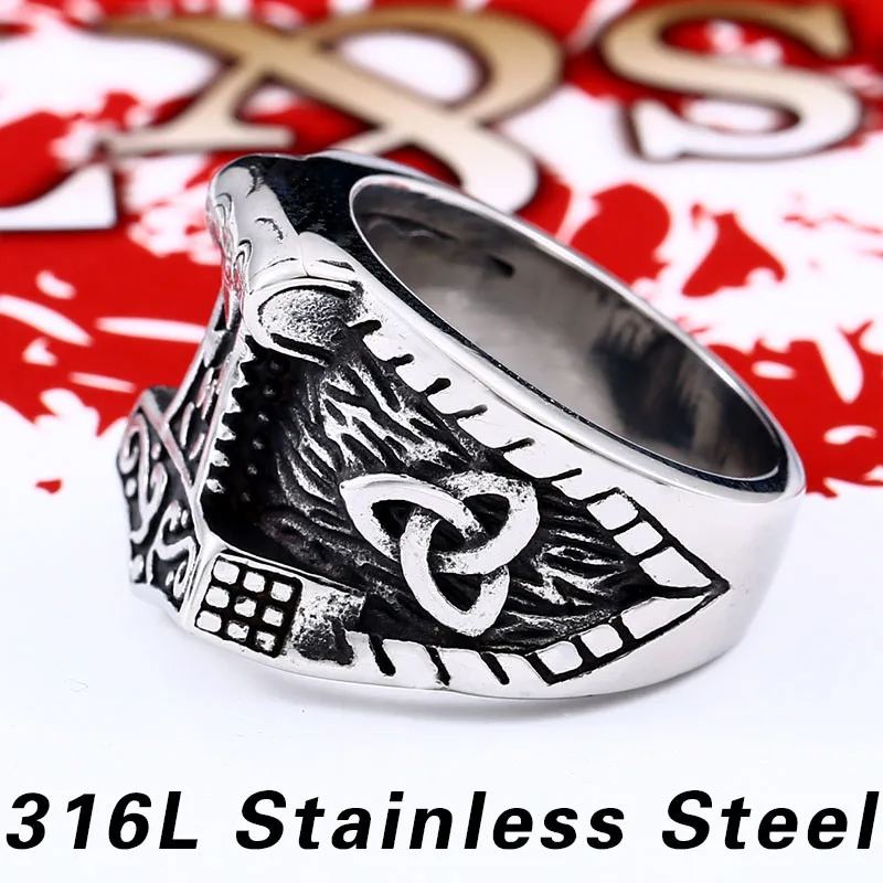 Байер 316L Нержавеющая сталь Nordic языческие Трискеле руля трепет Aegishjalmur Futhark Viking