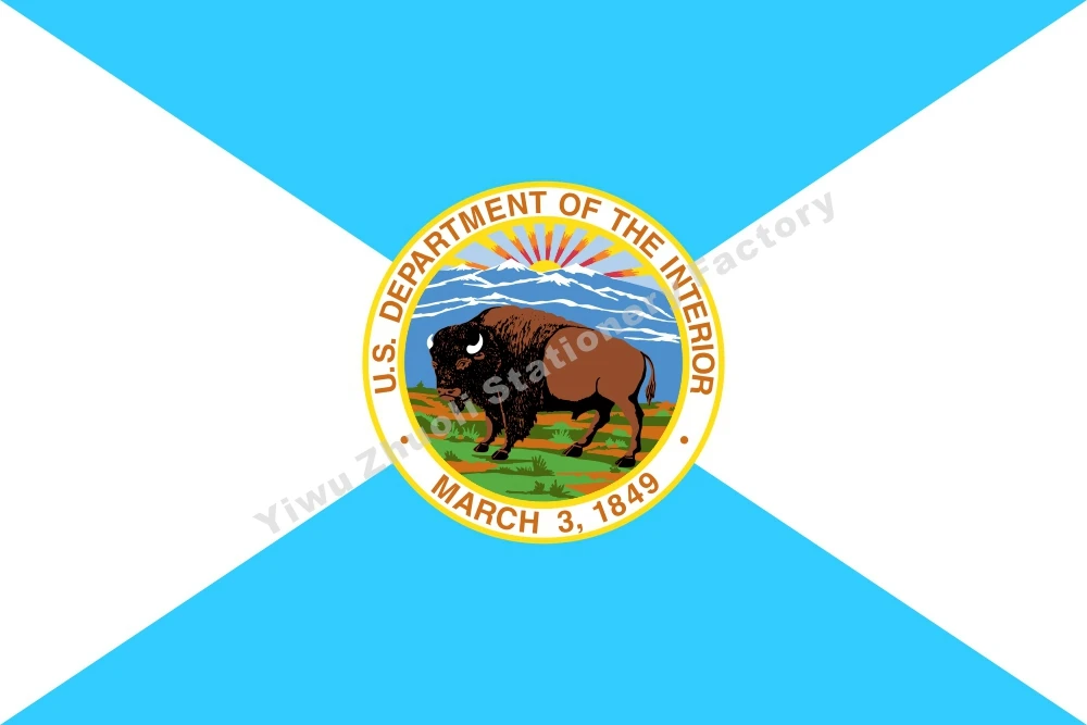

US Interior Department Flag 3ft X 5ft Polyester Banner Flying 150* 90cm Custom Flag Outdoor