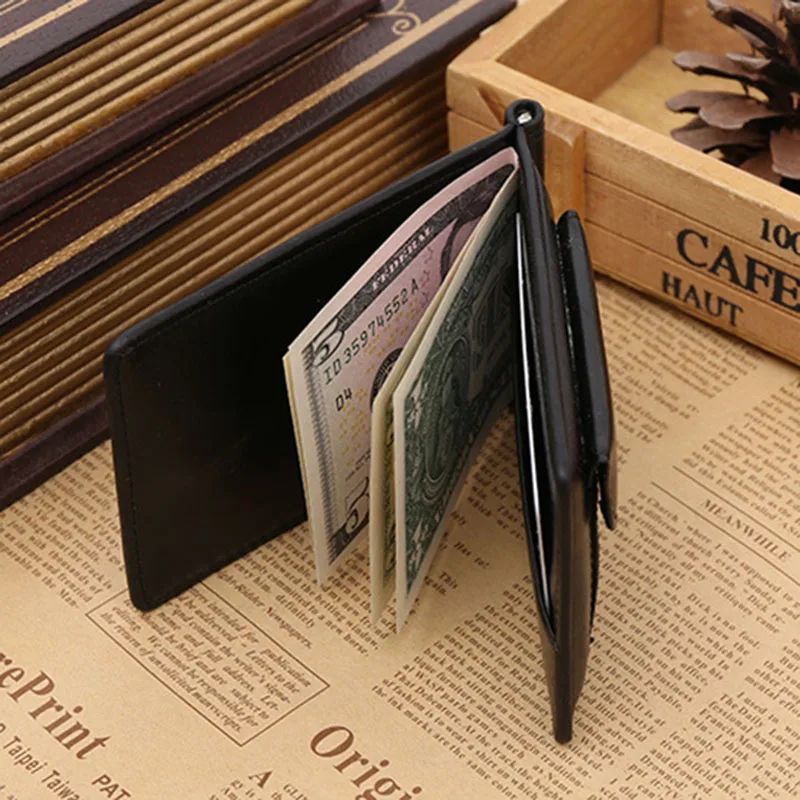 Высококачественный кожаный кошелек с зажимом для денег зажим монет держатель