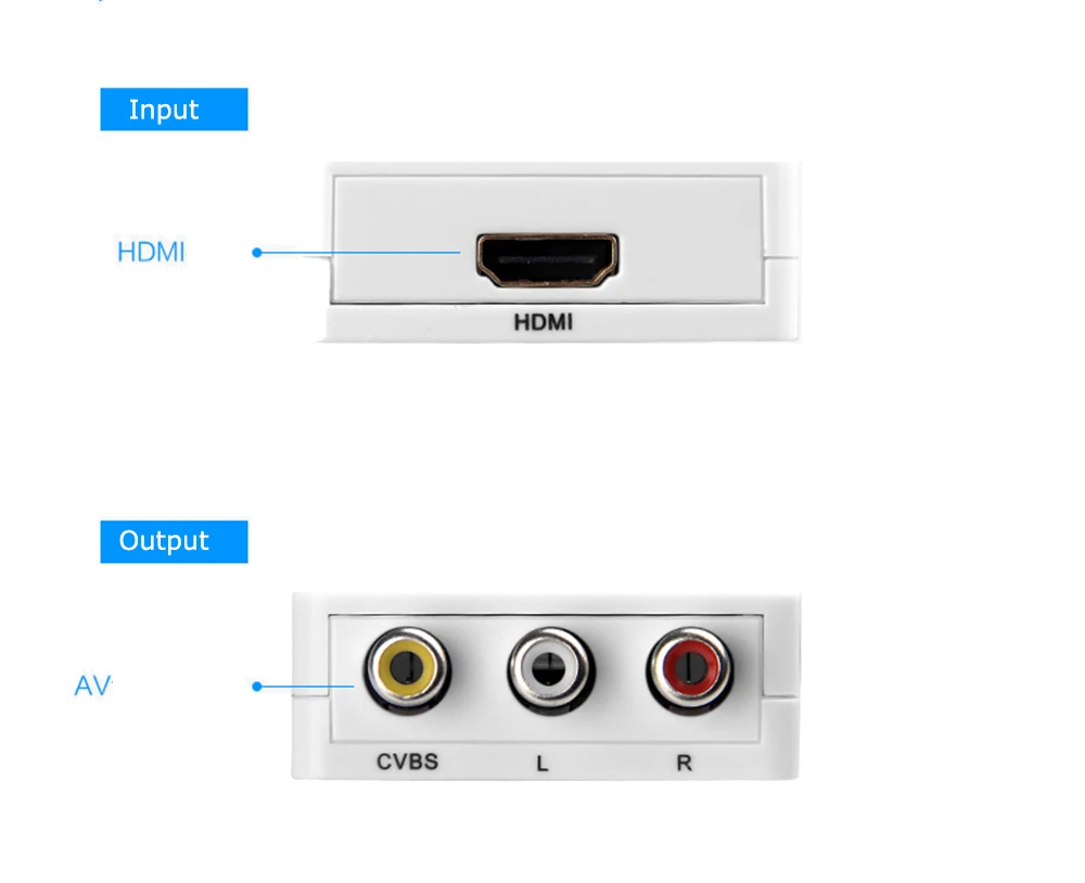 Адаптер преобразователь hdmi av HD видео с HDMI на RCA AV/CVSB L/R 1080P HDMI2AV поддержка NTSC PAL