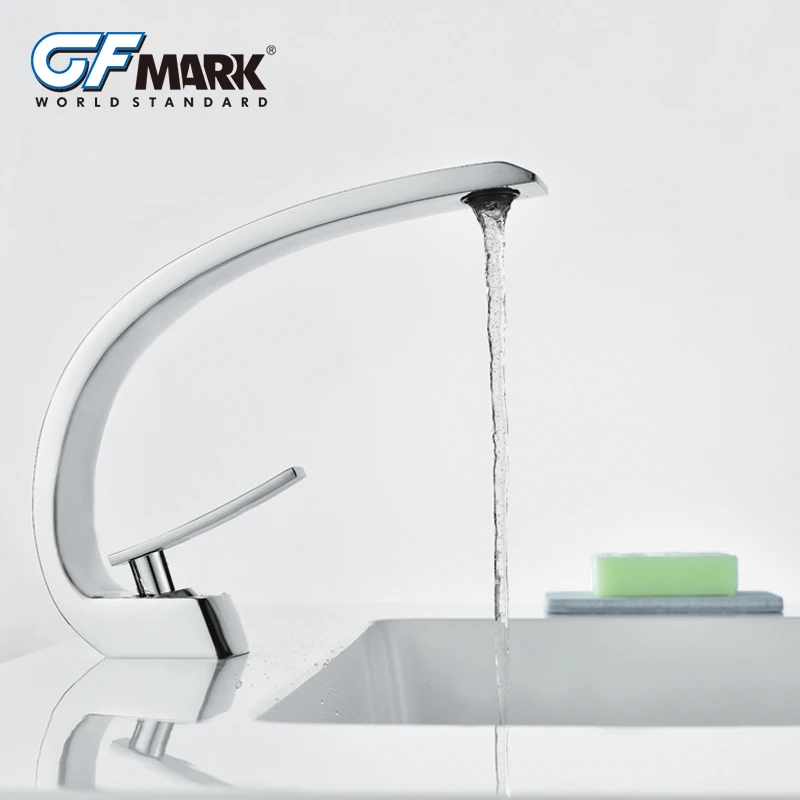 

Bathroom Sink Basin Faucet Deck Mount Bright Chrome Washing Basin Mixer Water Taps bath Creative Hot and Cold Water Crane Mixers