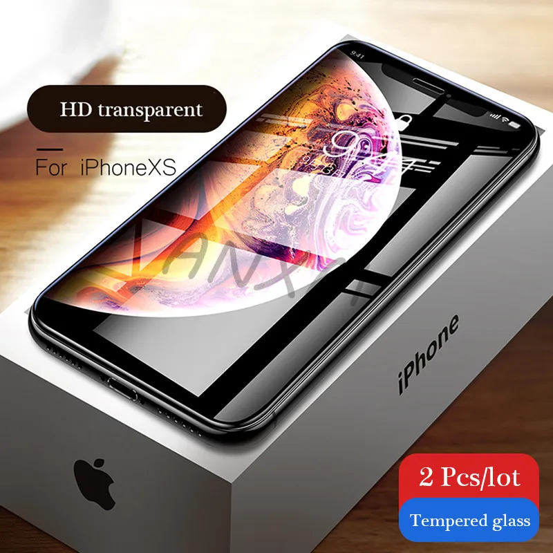 2 шт закаленное стекло для Apple iPhone X XS XR прозрачная защитная пленка экрана MAX